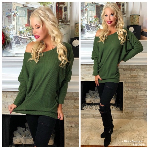 ❤️LAST 1! Dolman Sleeve Waffle Thermal Knit Top! - Picture 5 of 5
